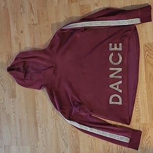 Justice Velour Glitter Stripe Dance Sports Sweatshirt
